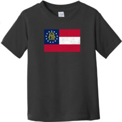 Georgia Vintage State Flag Toddler T-Shirt Black - US Custom Tees