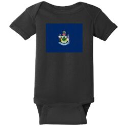 Maine Vintage State Flag Baby One Piece Black - US Custom Tees