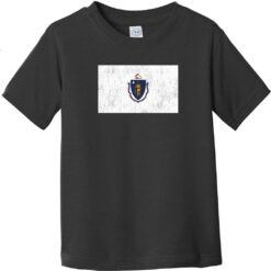 Massachusetts Vintage State Flag Toddler T-Shirt Black - US Custom Tees