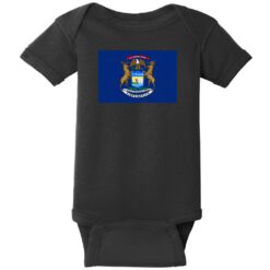 Michigan Vintage State Flag Baby One Piece Black - US Custom Tees