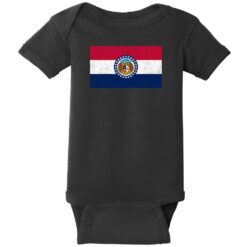 Missouri Vintage State Flag Baby One Piece Black - US Custom Tees