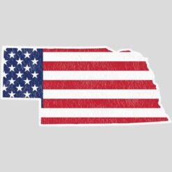 Nebraska Vintage American Flag State Design - US Custom Tees